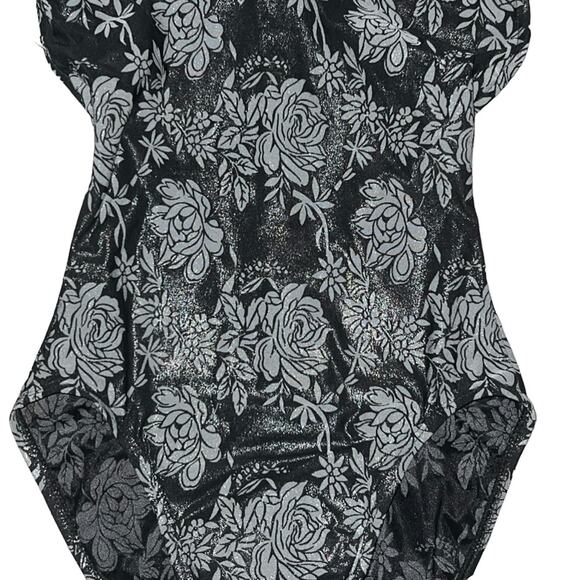 VTG AUTH Christian Dior Black Low Back High Cut Floral Print One Piece Swimsuit - Picture 3 of 12
